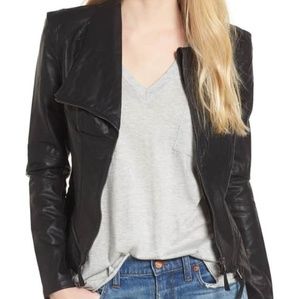 Faux leather moto jacket